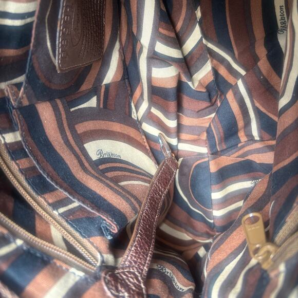 Brighton Purse Hobo Shoulder Bag Bronze Gold Metallic Leather Braided Strap - Picture 10 of 16